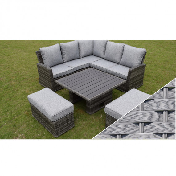 Boston small adj casual dining set polywood light grey