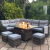 Boston casual dining set with firepit dark grey