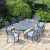 Fitzhenry 8 seat set with oval table hammered grey