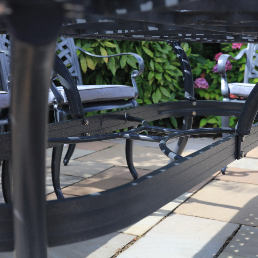 Fitzhenry - 8 Seat Set with Oval Table (Hammered Grey)