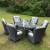 Valencia 6 seater set with oval table grey