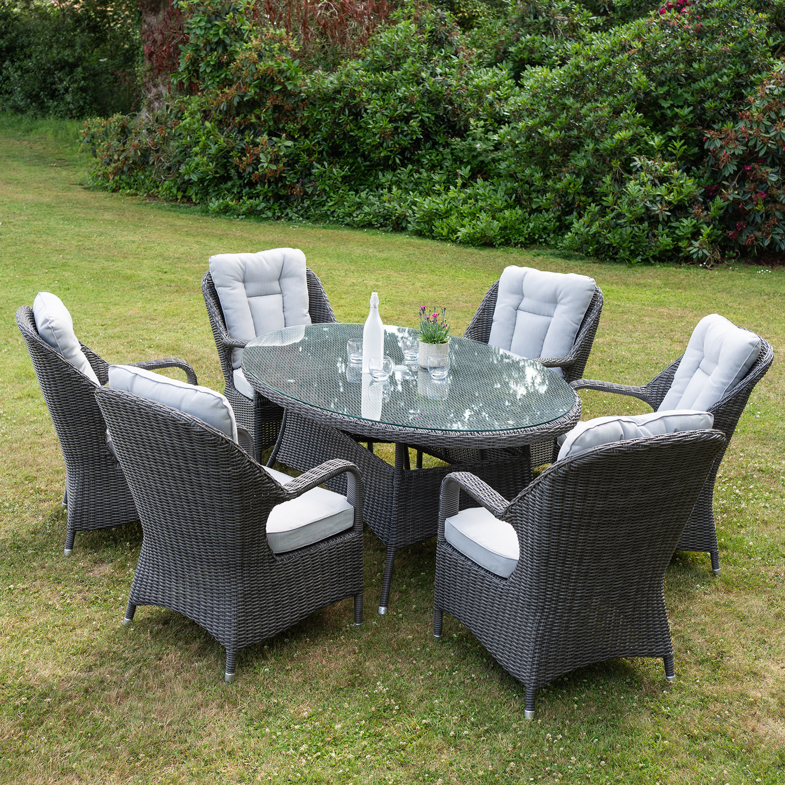 Capri 6 Seater Round Rattan Garden Furniture Set