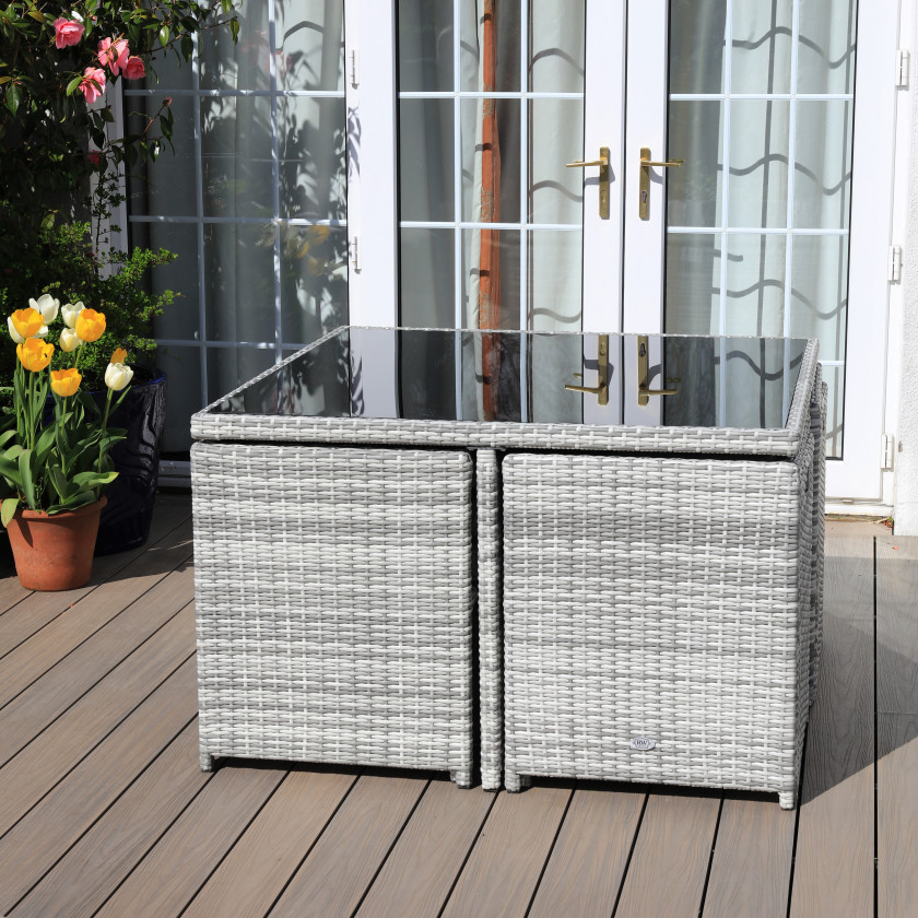 Nevada - 8 Seater Cube Set with Square Table