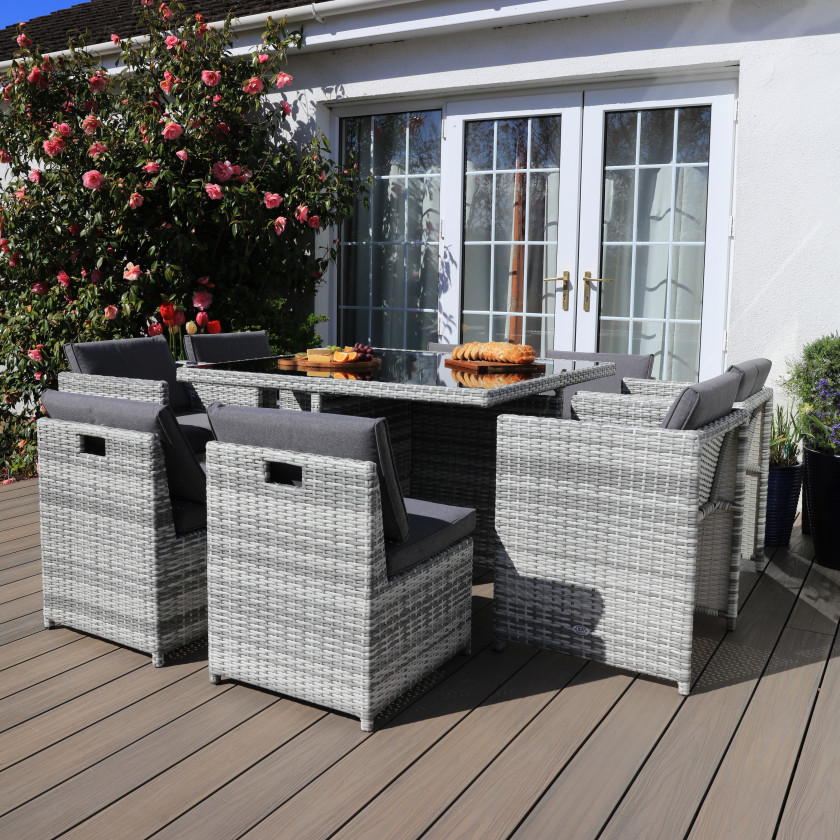 Nevada - 8 Seater Cube Set with Square Table