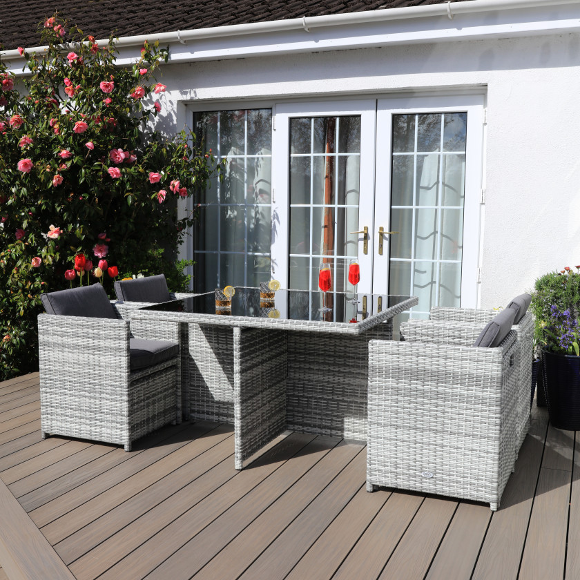 Nevada - 8 Seater Cube Set with Square Table