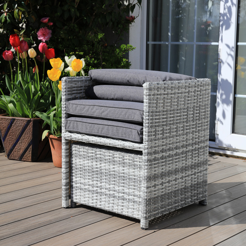 Nevada - 8 Seater Cube Set with Square Table