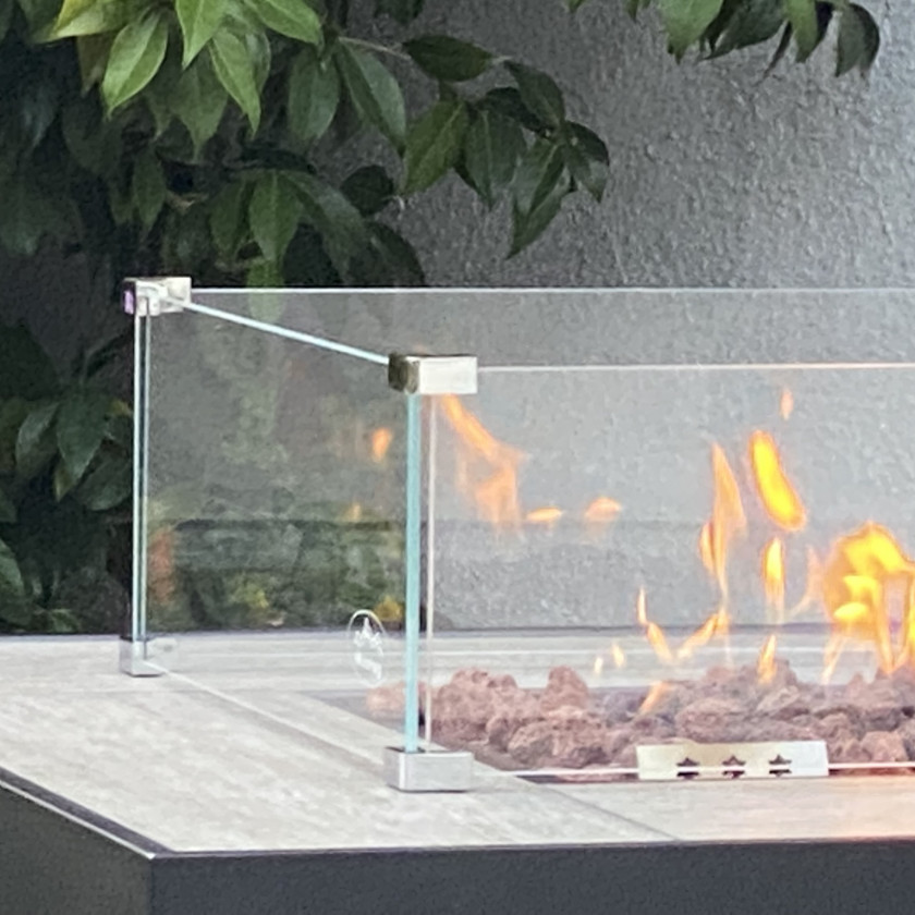 Muztag - Oslo Gas Firepit Table, 81x79x60cm (Black)