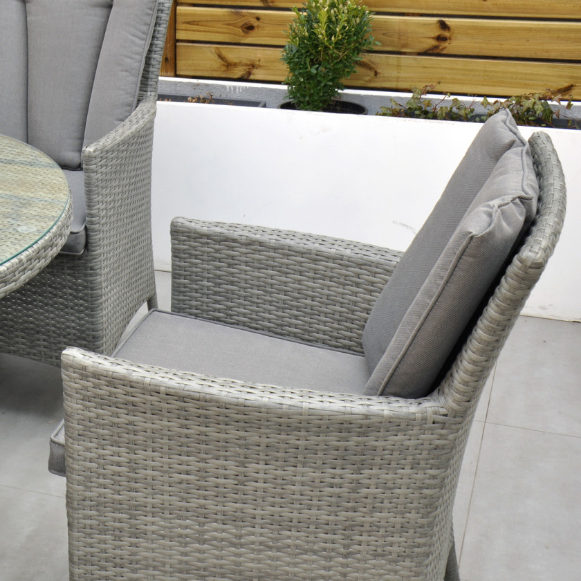 Cuba -  6 Seat Set with Oval Table (Light Grey)