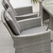 Cuba 6 seat set with oval table light grey