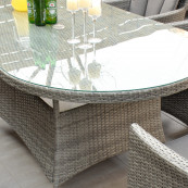 Cuba 6 seat set with oval table light grey
