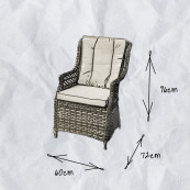 Hampton 8 seat set with 165cm round table sand colour cushions