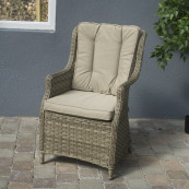 Hampton 6 seat set with rectangle table sand colour cushions