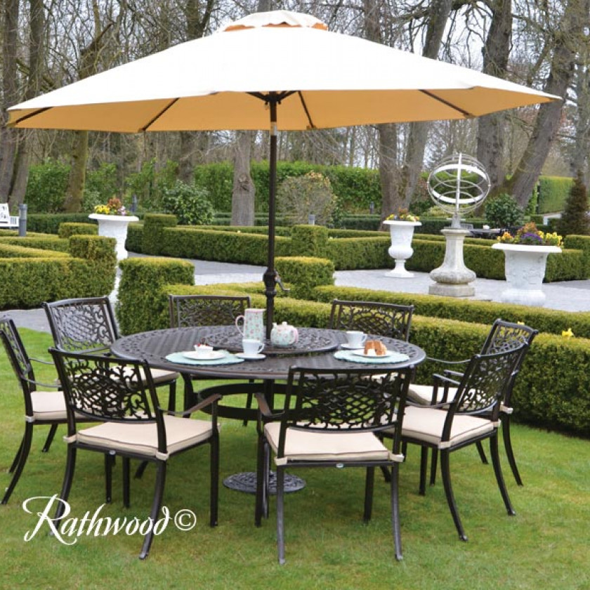 Lyon - 8 Seat Set with 168cm Round Table & Lazy Susan (Hammered Bronze)