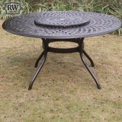 Fitzhenry 6 seat set with 150cm round table lazy susan bronze