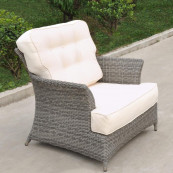 Oxford armchair with footstool light grey