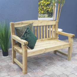Rw 2 seat wooden garden bench 137cm 4ft 6inch