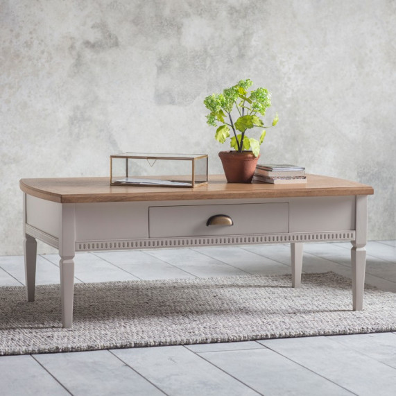 Bronte taupe 1 drawer coffe table
