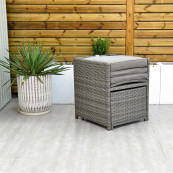 Rw 6 seat cube set with rectangular table dark grey