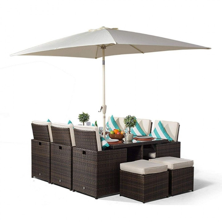 Giardina 6 seater cube set dark