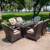 Chambery 6 seater set with rectangular table firepit natural