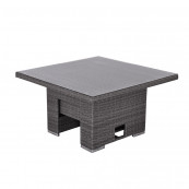 Cuba corner sofa set with square rising table light grey
