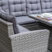 Bali corner sofa set with rectangular table grey
