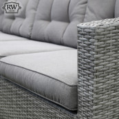 Cuba corner sofa set with rectangular table light grey