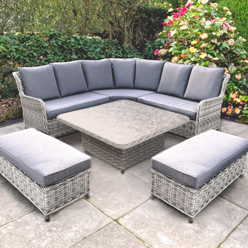 Vienna - Light Grey Large Corner Sofa Set