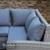 Kansas corner sofa set with rectangular table light grey