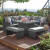 Parma corner sofa set with square firepit table grey