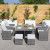Berlin 4 seat cube set with square table grey