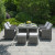 Berlin 4 seat cube set with square table grey