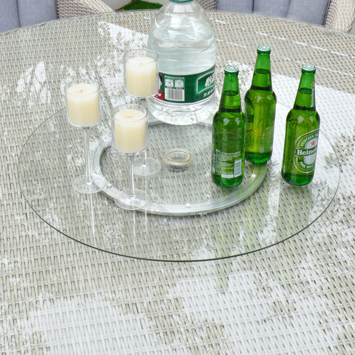 60cm Glass Lazy Susan Rathwood