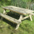 Rw 6 seat wooden picnic table benches 140cm 4 ft 7 inch