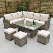 Chester corner sofa set with rising table