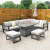 Panama corner set with rising table dark grey