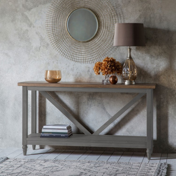 Rustic grey console table