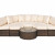 Morocco curved sofa set with 80cm round coffee table dark brown