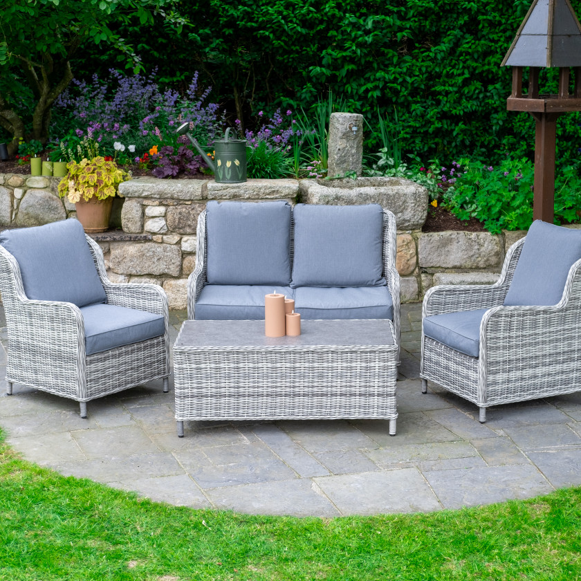 Vienna - 4 Seater Lounge Set - Light Grey