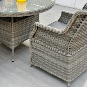 Bali 4 seat set with 120cm round table grey