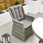 Bali 4 seat set with 120cm round table light grey