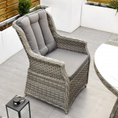 Bali 4 seat set with 120cm round table light grey