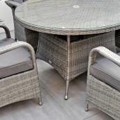 Havana 4 seat set with 120cm round table light grey