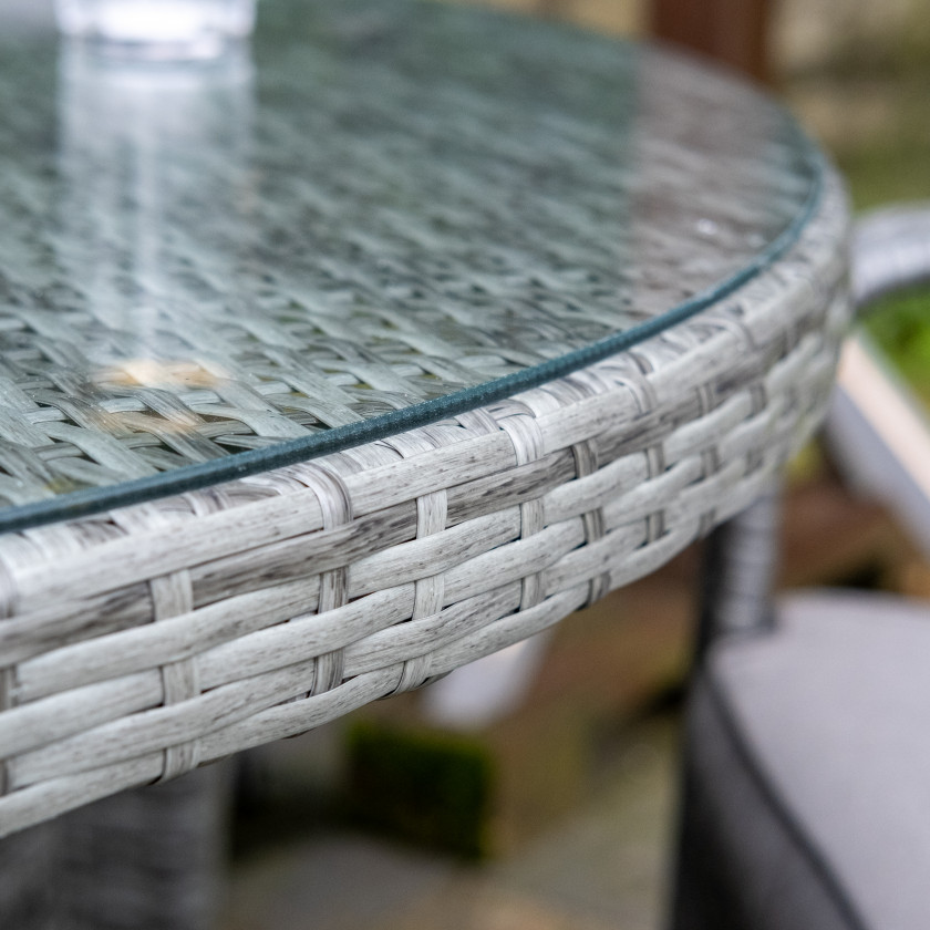 Havana - 4 Seat Set with 120cm Round Table (Light Grey)