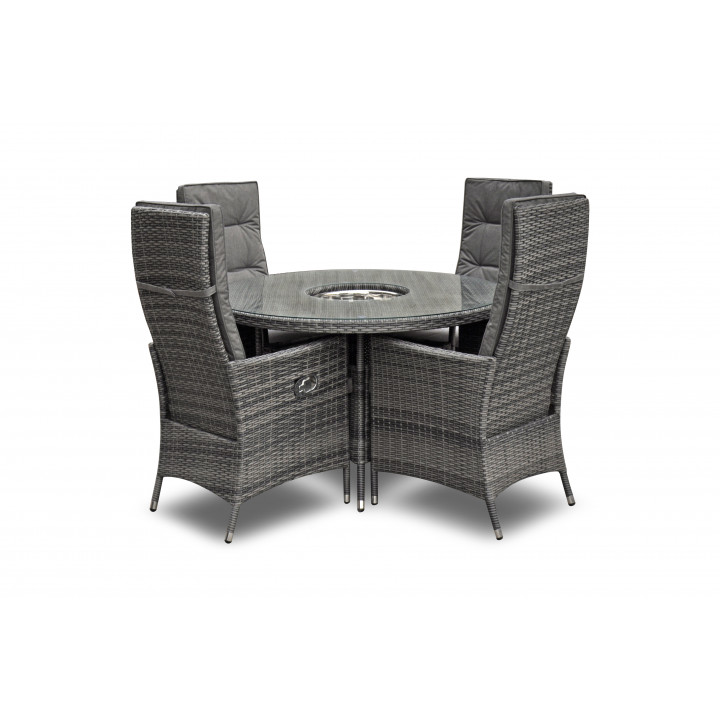 Rw 4 seater round reclining set with ice bucket