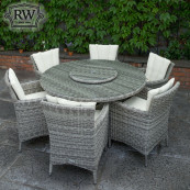 Oxford 6 seat set with 135cm round table light grey