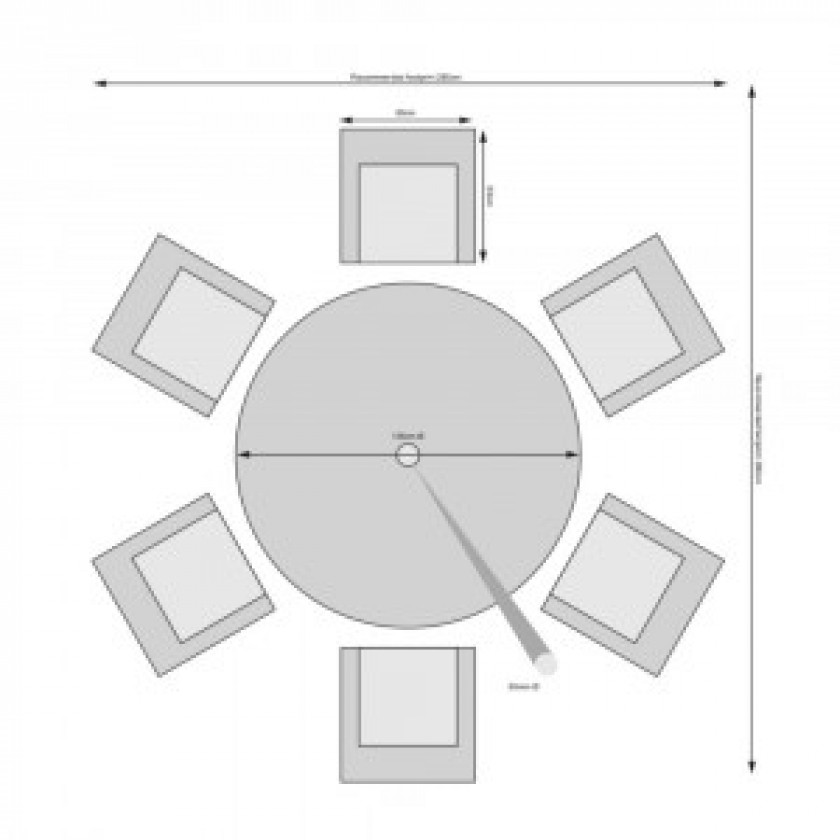 Dumont - 6 Seat Set with 135cm Round Table (Natural)