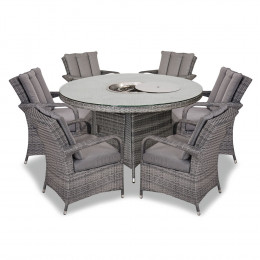 Rw bari 6 seater set with 135cm round table firepit