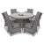 Ottawa 6 seater set with 135cm round table firepit grey