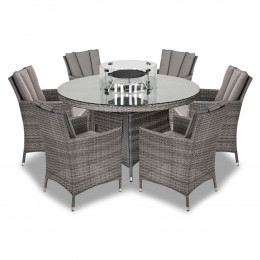 Montreal 6 seater set with 135cm round table firepit
